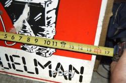Vintage! Original Fuelman Robot Gas Station Advertising Sign 24x16 Double Sided