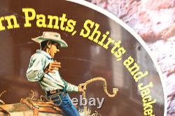 Vintage Original LEE Riders Western Pants & Shirts Double Sided Advertising Sign