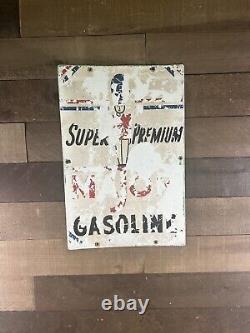 Vintage Original Major Super Premium Gasoline Double Sided Sign 1 (Texaco Back)
