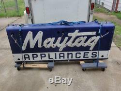 Vintage Original Maytag Porcelain Neon Double Sided Sign Gas Oil Can
