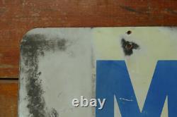 Vintage Original Mobil Motor Oils Sold Here Double Sided Metal Advertising Sign