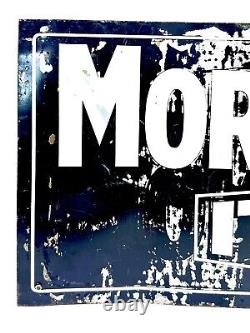 Vintage Original Mortons Salt It Pours Double Sided Metal Advertising Sign