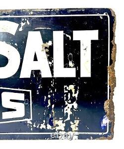 Vintage Original Mortons Salt It Pours Double Sided Metal Advertising Sign