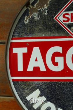 Vintage Original SKELLY TAGOLENE Motor Oil Porcelain Double Sided Sign 30