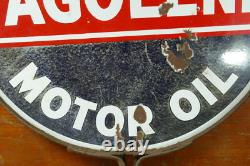 Vintage Original SKELLY TAGOLENE Motor Oil Porcelain Double Sided Sign 30