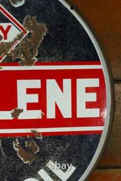 Vintage Original SKELLY TAGOLENE Motor Oil Porcelain Double Sided Sign 30