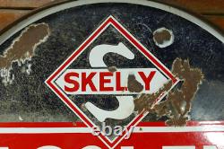 Vintage Original SKELLY TAGOLENE Motor Oil Porcelain Double Sided Sign 30
