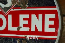 Vintage Original SKELLY TAGOLENE Motor Oil Porcelain Double Sided Sign 30