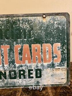 Vintage Original Sinclair Credit Cards Honored Double Sided Metal Sign