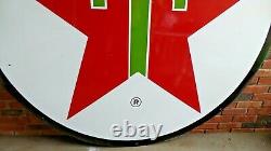 Vintage Original Texaco Double-Sided 6 ft. Porcelain Gas Station Sign Very Good