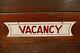 Vintage Original Vacancy Hand Painted Wood Hotel Lodge Double Sided Sign 32