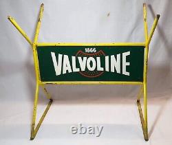 Vintage Original Valvoline Green Double-Sided Service Station Metal Rack Sign