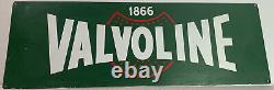 Vintage Original Valvoline Green Double-Sided Service Station Metal Rack Sign