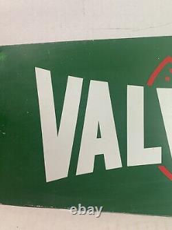 Vintage Original Valvoline Green Double-Sided Service Station Metal Rack Sign