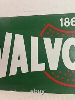 Vintage Original Valvoline Green Double-Sided Service Station Metal Rack Sign