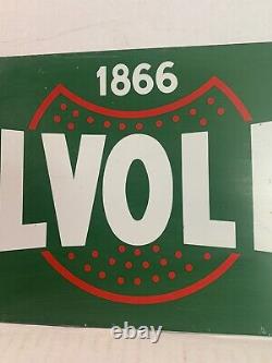 Vintage Original Valvoline Green Double-Sided Service Station Metal Rack Sign