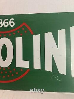 Vintage Original Valvoline Green Double-Sided Service Station Metal Rack Sign