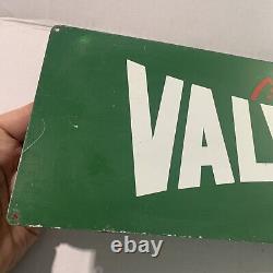 Vintage Original Valvoline Green Double-Sided Service Station Metal Rack Sign