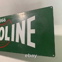 Vintage Original Valvoline Green Double-Sided Service Station Metal Rack Sign