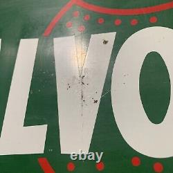 Vintage Original Valvoline Green Double-Sided Service Station Metal Rack Sign