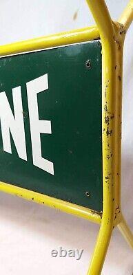 Vintage Original Valvoline Green Double-Sided Service Station Metal Rack Sign