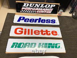 Vintage Peerless, Gillette, Dunlop, Road King Tires Double Sided Rack Sign