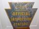 Vintage Pennsylvania Official Inspection Station Double Sided Metal Sign