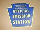 Vintage Pennsylvania Pa Dot Official Emission Station Double Sided Steel Sign