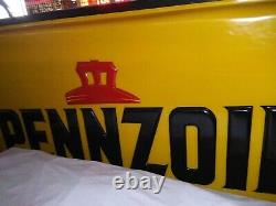 Vintage Pennzoil AUTHORIZED DEALER Embossed 6Ft Double-sided dealer Sign
