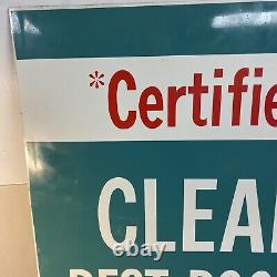 Vintage Phillips Petroleum Certified Clean Rest Room Double Sided Metal Sign