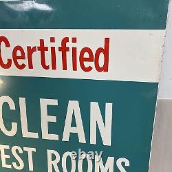 Vintage Phillips Petroleum Certified Clean Rest Room Double Sided Metal Sign