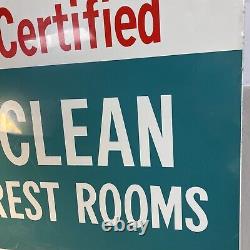 Vintage Phillips Petroleum Certified Clean Rest Room Double Sided Metal Sign