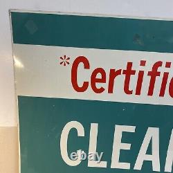 Vintage Phillips Petroleum Certified Clean Rest Room Double Sided Metal Sign