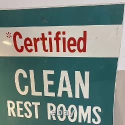 Vintage Phillips Petroleum Certified Clean Rest Room Double Sided Metal Sign