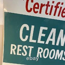 Vintage Phillips Petroleum Certified Clean Rest Room Double Sided Metal Sign