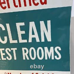 Vintage Phillips Petroleum Certified Clean Rest Room Double Sided Metal Sign