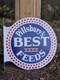 Vintage Pillsbury's Best Feeds Double-sided Flange Porcelain Sign 17×17