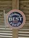 Vintage Pillsbury's Best Feeds Double-sided Flange Porcelain Sign 17&times;17