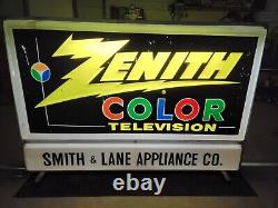 Vintage Plastic Double Sided Zenith Light Up Sign READ DESCRIPTION