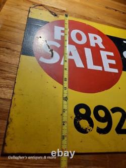 Vintage Plymouth Wis Town & Country Realty Advertising Sign Double Sided Metal