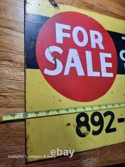 Vintage Plymouth Wis Town & Country Realty Advertising Sign Double Sided Metal