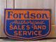 Vintage Porcelain Double Sided Fordson Dealer Sign Antique Tractor Farm 8382