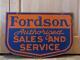 Vintage Porcelain Double Sided Fordson Dealer Sign Antique Tractor Farm 8382