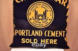 Vintage Porcelain Enamel Sign Board Charminar Portland Cement Double Sided OldK