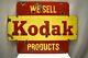 Vintage Porcelain Enamel Sign Board We Shall Kodak Product Double Sided Advertis