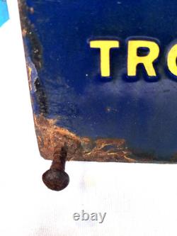 Vintage Porcelain Enamel Sign Good Year Cycle Tyre Double Side With Flange 1930