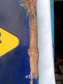 Vintage Porcelain Enamel Sign Good Year Cycle Tyre Double Side With Flange 1930