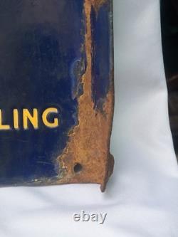 Vintage Porcelain Enamel Sign Good Year Cycle Tyre Double Side With Flange 1930