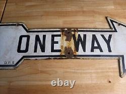 Vintage Porcelain One Way Sign Double Sided Pittsburgh