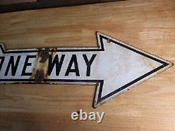 Vintage Porcelain One Way Sign Double Sided Pittsburgh